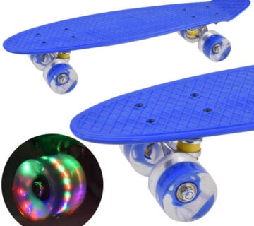 Mini-skate sa svjetlećim kotačima – plavi - cover