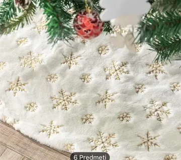 Božićna suknja za bor čupava pahuljica - cover