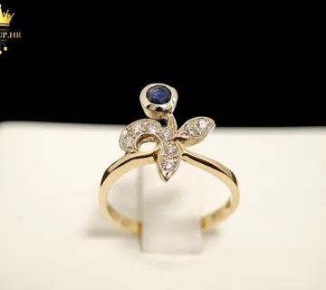 ZLATNI PRSTEN S DIJAMANTIMA - 0,12ct - 2,65G .585 (14K) / R1, RATE !! - cover