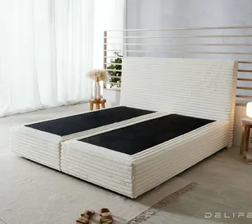 Box spring krevet Dream Well, materijal: Pliš rebrasta tkanina - cover