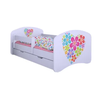 Drveni dječji krevet Happy cvijeće s ladicom – 190*90 - cover