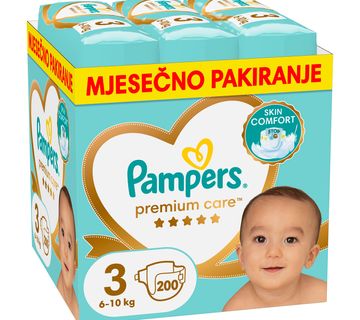 Mjesečno pakiranje pelena Pampers Premium Care veličine 3; Zagreb - cover