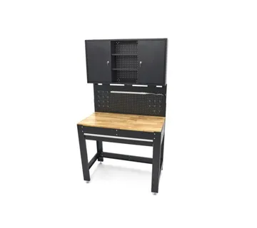 Radni stol s 3 ladice, stražnjim profiliranim zidom, LED rasvjetom - cover