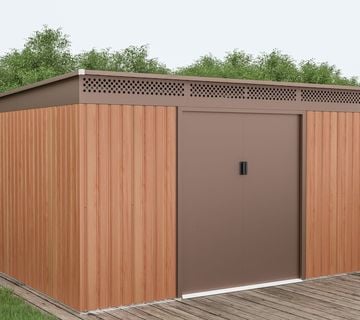 Vrtna metalna kućica 11,32 m² - 3,4m x 3,3 m – SMEĐA - cover