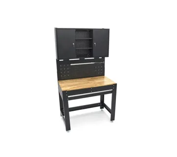 Radni stol s 3 ladice, stražnjim profiliranim zidom, LED rasvjetom - cover