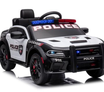 Licencirani policijski auto na akumulator Dodge Charger - crno/bijeli - cover