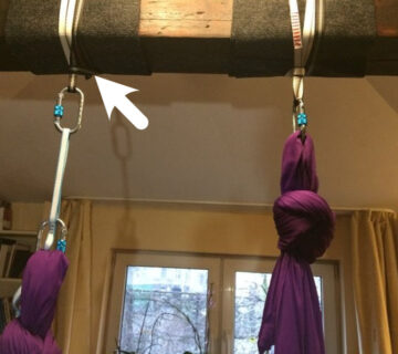 Aerialsilks Zračna traka za pričvršćivanje karabinera 3 duljine Dužina: 120 cm - cover