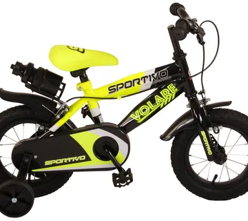 Volare Sportivo dječji bicikl 12" s dvije ručne kočnice crno-žuti - cover