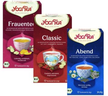 Yogi Tea SET Ženski čaj, Čaj za spavanje i Klasični čaj Ayurvedski biljni čajevi 3 kom 17 x 1,8 g - cover