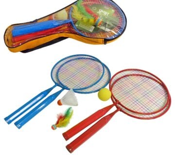 Set za badminton 4 mini reketa i 3 vrsta loptica - cover