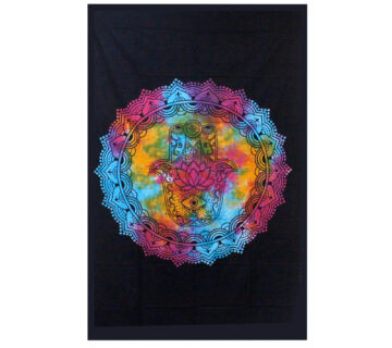 Ancient Wisdom Zidna plahta/deka Hamsa crna 130 x 200 cm - cover