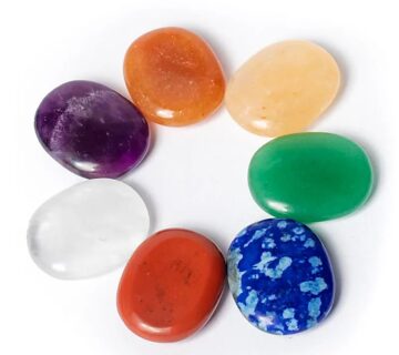 Phoenix Import Worry Stone set poliranog ovalnog poludragog kamenja za umirenje - 7 čakri 2,5 cm - cover