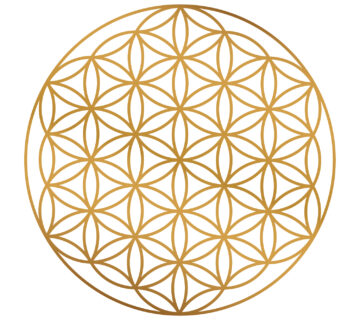 Slnečná mandala Solarna naljepnica Mandala Zlatni cvijet života - Sunčev pečat Promjer: 24 cm - cover