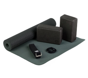 Bodhi Yoga Bodhi joga set za početnike crni - prostirka 183 cm x 60 cm x 5 mm, remen za vježbanje, 2 bloka - cover