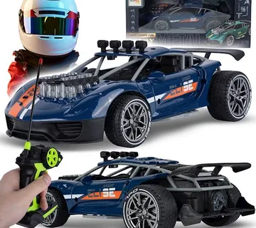 Metalni sportski off-road auto na daljinsko upravljanje plavi - cover