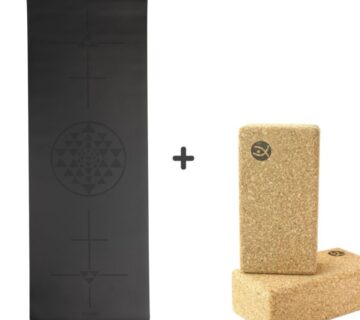 Bodhi Yoga Bodhi PHOENIX Yantra set protuklizna PU prostirka za jogu 185 x 66 cm x 4 mm i 2x pluteni blok - cover