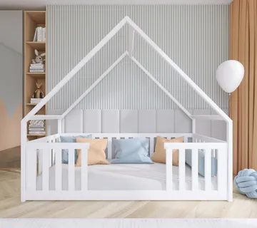 Montessori niski krevet kućica 190×90 – puno drvo - cover