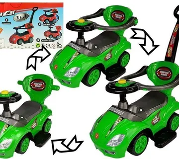 Dječja guralica Mega Car 3in1 - zelena - cover