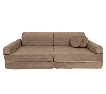 Velika modularna sofa za djecu - Slimcord Corduroy smeđa - cover