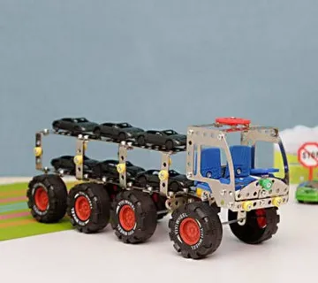 (244 dijelova) Komplet kamion za prijevoz i 6 autića - cover