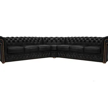 Chesterfield Kutna Garnitura First Class Leather | Matt Black - cover