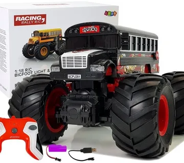 Huge Wheel Remote Controlled Bus 2.4G Sound Black - cover