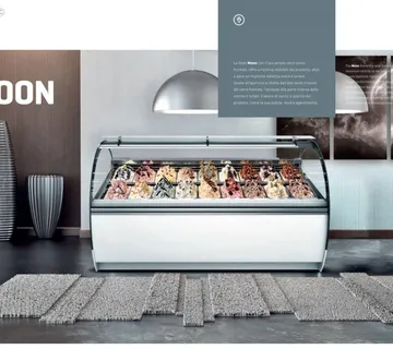 Rashladna vitrina za gelato – Italproget Moon sa zaobljenim staklima - cover
