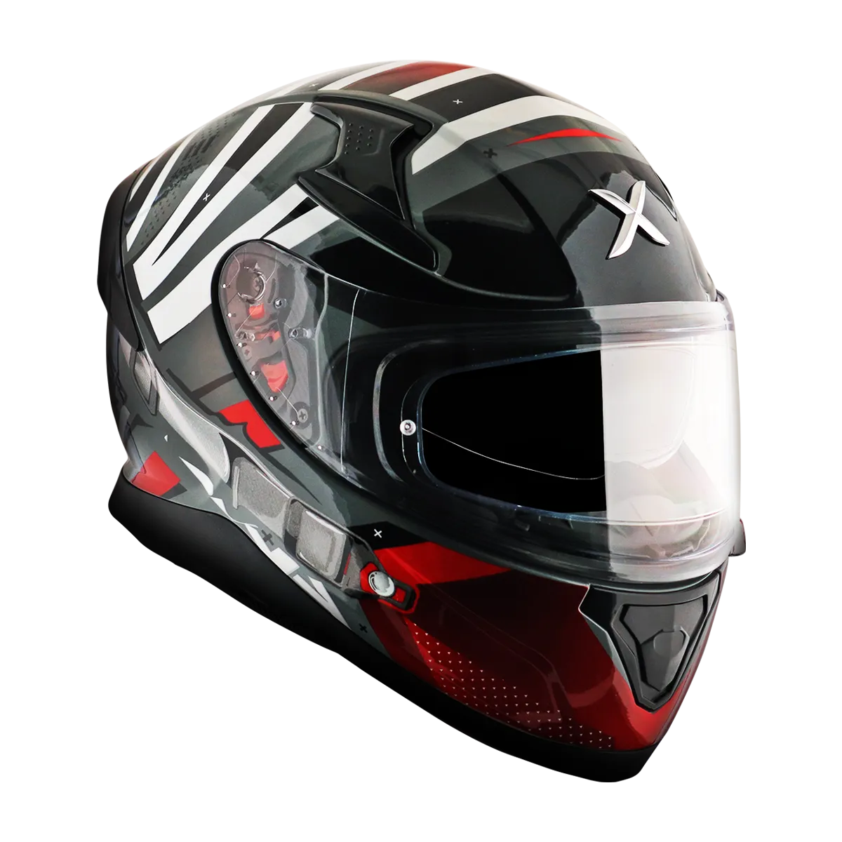 Kaciga AXOR APEX HEX-2 mat sivo/crvena - cover