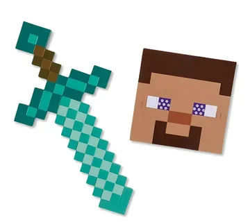 Minecraft Steve dječja maska + Minecraft Diamond Sword, 51cm - cover