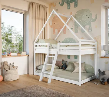 Drveni dječji krevet na kat kućica Sweet 180×80 – puno drvo - cover