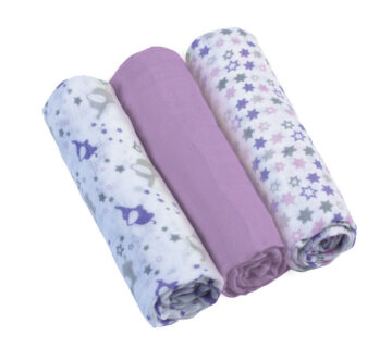 BabyOno Tetra pelene Muslin Slon, ljubičasta - cover