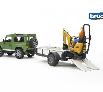 Bruder auto Land Rover + prikolica + JCB Micro Excavator - cover