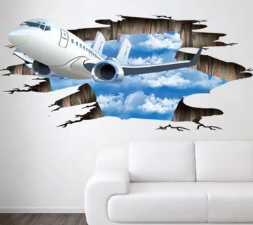 3D wall sticker Putnički avion dimenzije 110x50 cm - cover