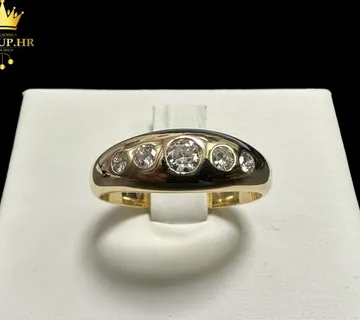 ZLATNI PRSTEN S DIJAMANTIMA - 0,36ct - 5,35G .585 / R1, RATE !! - cover