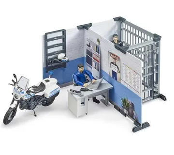Bruder policijski set stanica sa motorom, opremom, policajcem i osumnj - cover