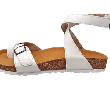 Bijele sandale sa podesivim prvim remenom, bijela - cover