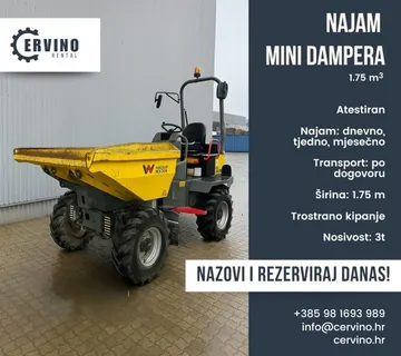 NAJAM mini dampera WACKER NEUSON DW30, zapremina 1.75m3, širina 1.75m - cover