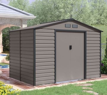 Vrtna metalna kućica 4,84 m² - 2,7 m x 1,8 m - SIVA - cover