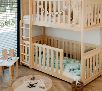 Drveni dječji krevet na kat Konrad 190×90 – puno drvo - cover