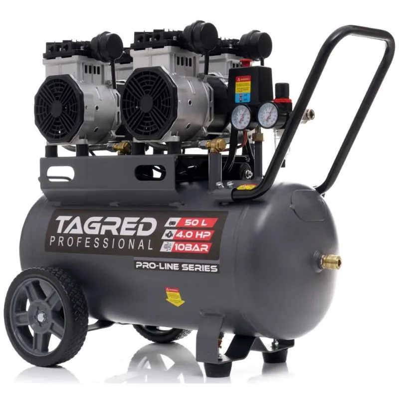 Tihi bezuljni klipni kompresor 50 l, 10 bara, 285 l/min, 230V - cover