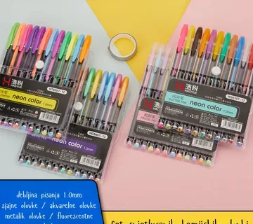 Set od 18 gel kemijskih olovaka – za školu, ured ili hobije - cover