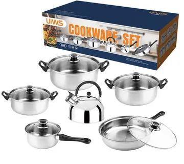 Kuhinjski set posuđa nehrđajućeg čelika - 6 komada - cover