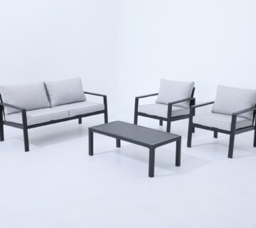 Aluminijska vrtna garnitura - sofa + 2 fotelje + stol - cover