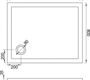 Tuš kada CONCEPT SOLILUX 1000x800x35 bez sifona - cover