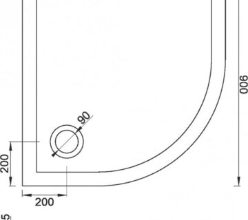 Tuš kada CONCEPT SOLILUX R900x35 bez sifona - cover