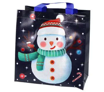 Poklon vrećica 23cm x 21.5cm x 11cm crna sa snjegovićom - cover
