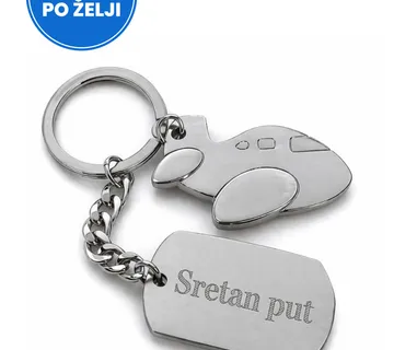 Privjesak za ključeve avion s pločicom - cover