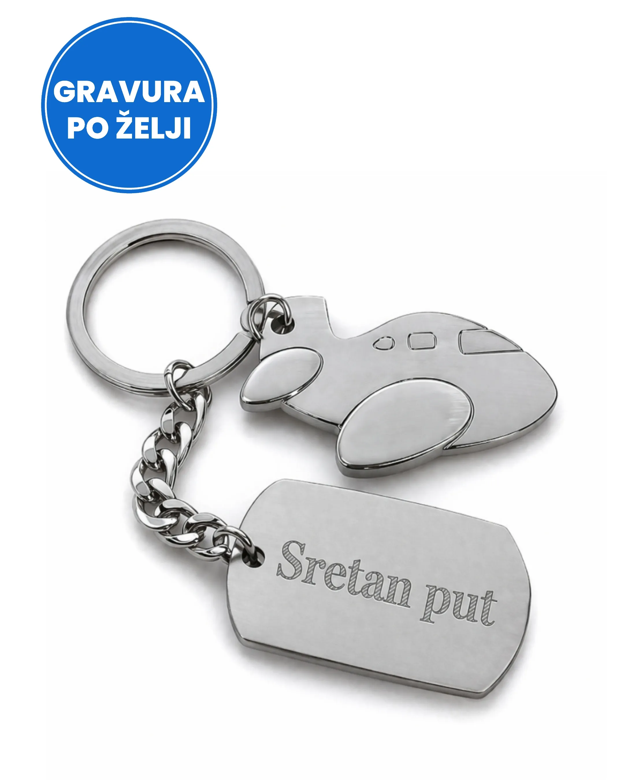 Privjesak za ključeve avion s pločicom - cover