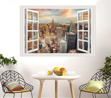 3D zidna naljepnica - prozor u svijet - cover