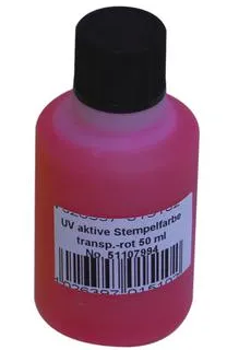 EUROLITE UV-active stamp ink, transp. red, 50ml - cover